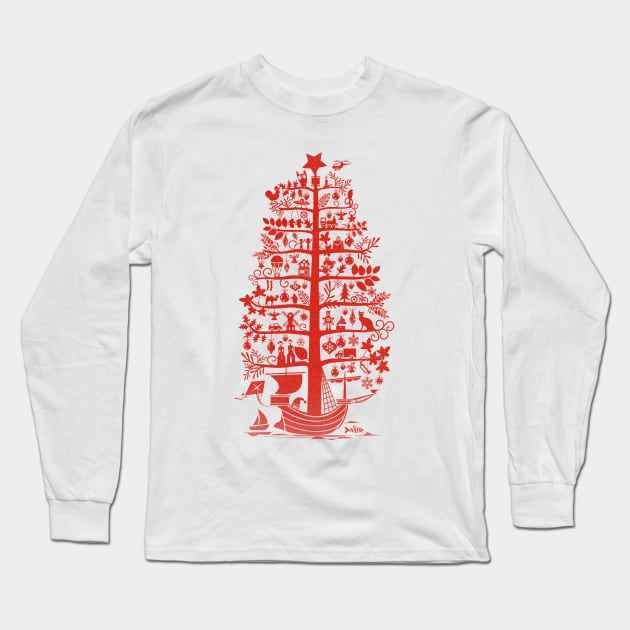 There comes the Christmas Tree! Long Sleeve T-Shirt by BessoChicca